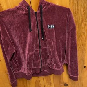 VS/Pink Maroon Full Zip Hoodie
